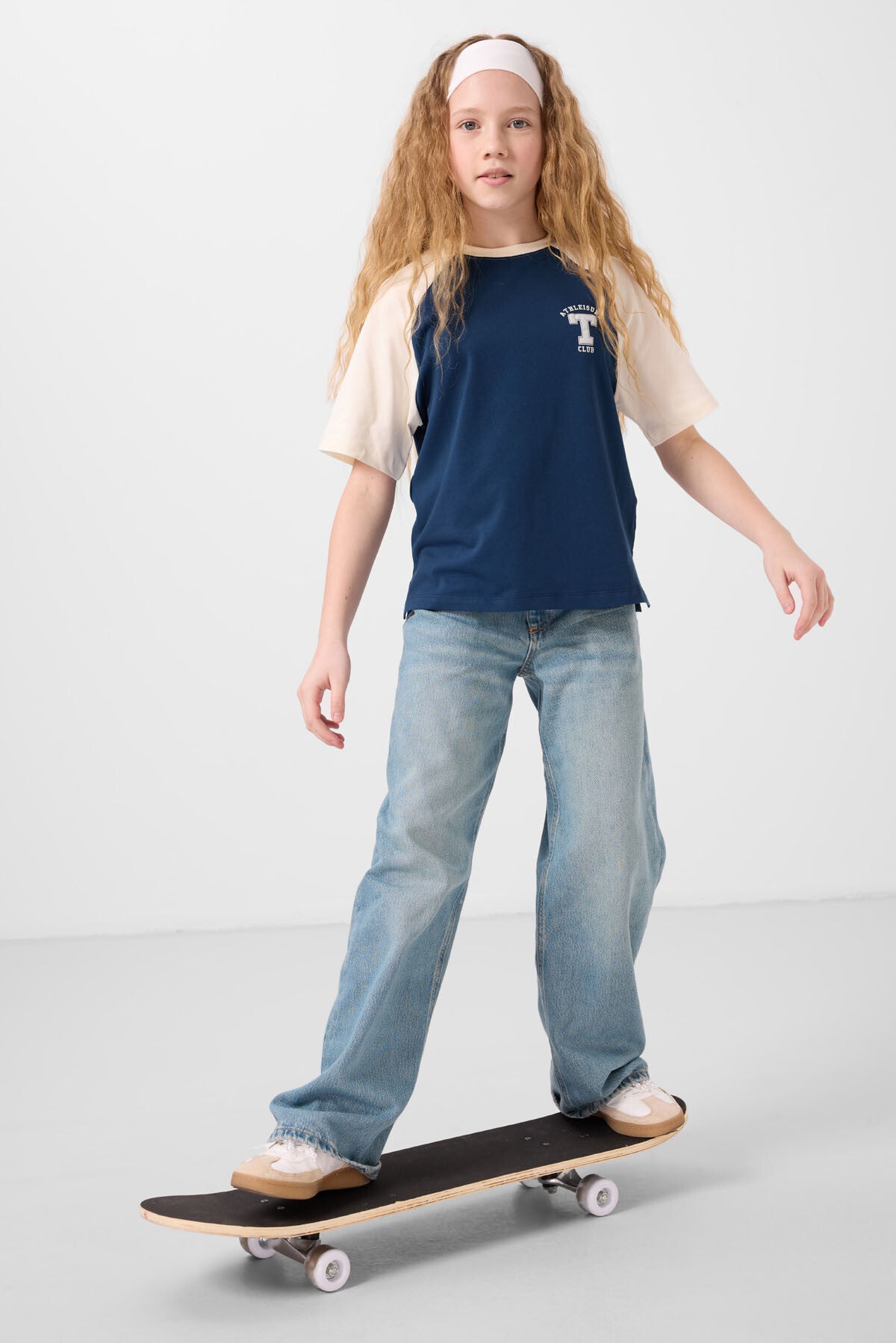 Parliament O Collar Cotton Printed Oversize Fit Girl T-Shirt - 75179