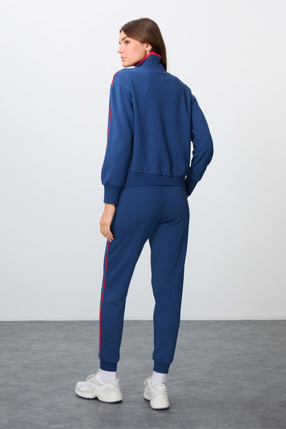 Parliament Compact Cotton Thick Smooth Textured Stand Collar Oversize Fit Women's Tracksuit Set - 95340