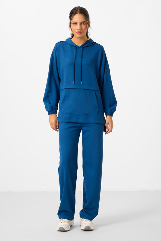 Parliament Soft Textured Hooded Oversize Women's Tracksuit Tunic Set - 95348