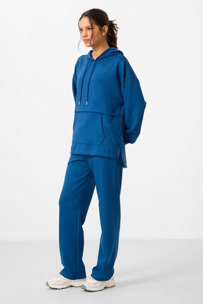 Parliament Soft Textured Hooded Oversize Women's Tracksuit Tunic Set - 95348