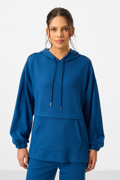 Parliament Soft Textured Hooded Oversize Women's Tracksuit Tunic Set - 95348