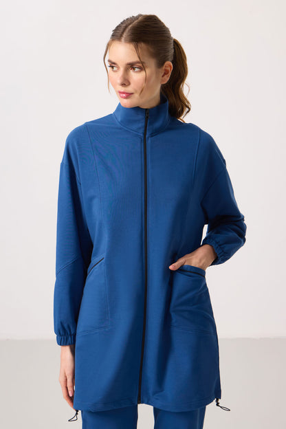 Parliament High Collar Zippered Comfort Fit Women's Tracksuit Tunic Set - 95345