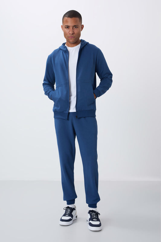 Parliament Compact Cotton Thick Smooth Textured Hooded Comfort Fit Men's Tracksuit Set - 85262