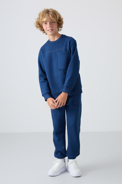 Parliament Cotton Thick Fleece-Lined Soft Textured Standard Fit Printed Boys' Tracksuit Set - 11257
