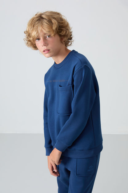 Parliament Cotton Thick Fleece-Lined Soft Textured Standard Fit Printed Boys' Tracksuit Set - 11257