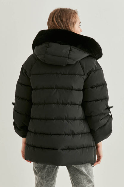 COMFY CAPITONE JACKET WITH PLUSH HOODIE