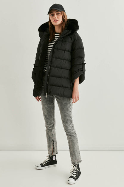 COMFY CAPITONE JACKET WITH PLUSH HOODIE