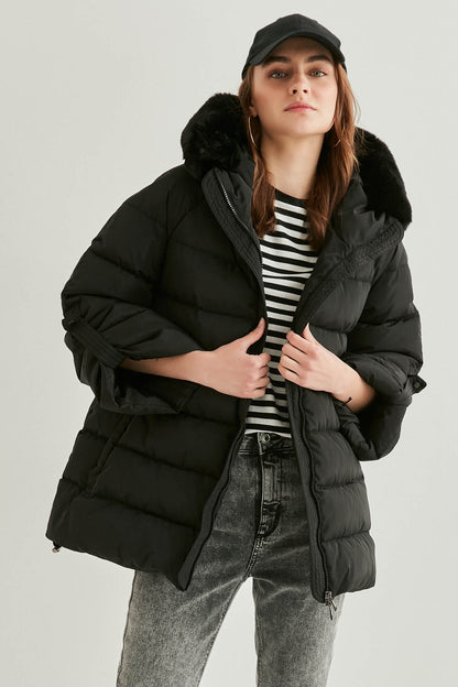 COMFY CAPITONE JACKET WITH PLUSH HOODIE