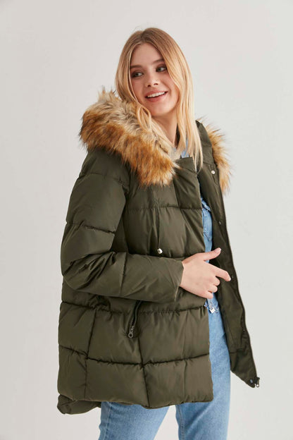 JACKET WITH PLUSH FUR HOODIE