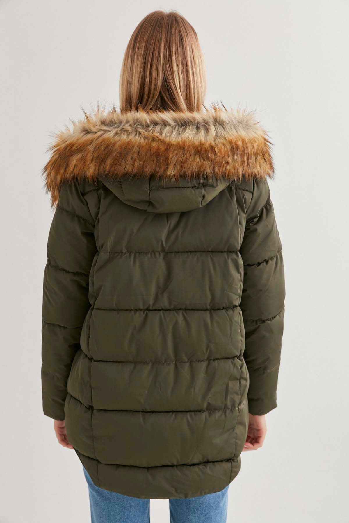 JACKET WITH PLUSH FUR HOODIE