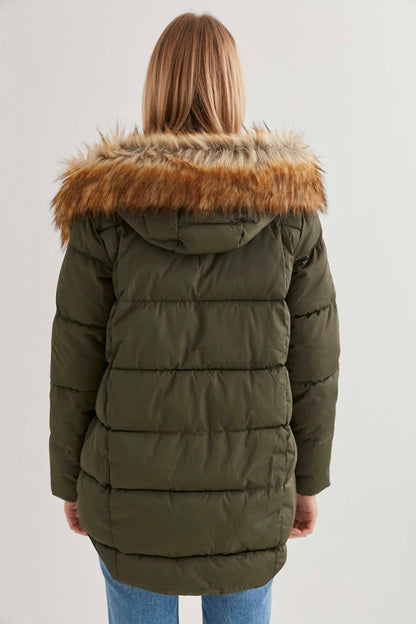 JACKET WITH PLUSH FUR HOODIE