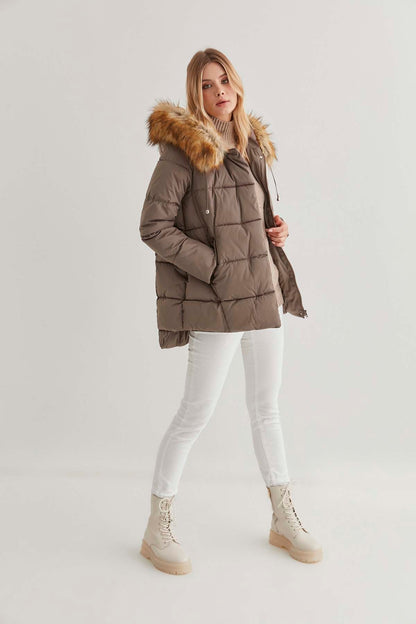 JACKET WITH PLUSH FUR HOODIE