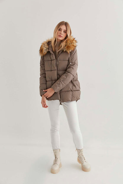 JACKET WITH PLUSH FUR HOODIE