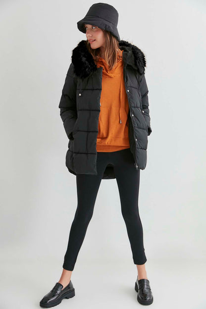 JACKET WITH PLUSH FUR HOODIE