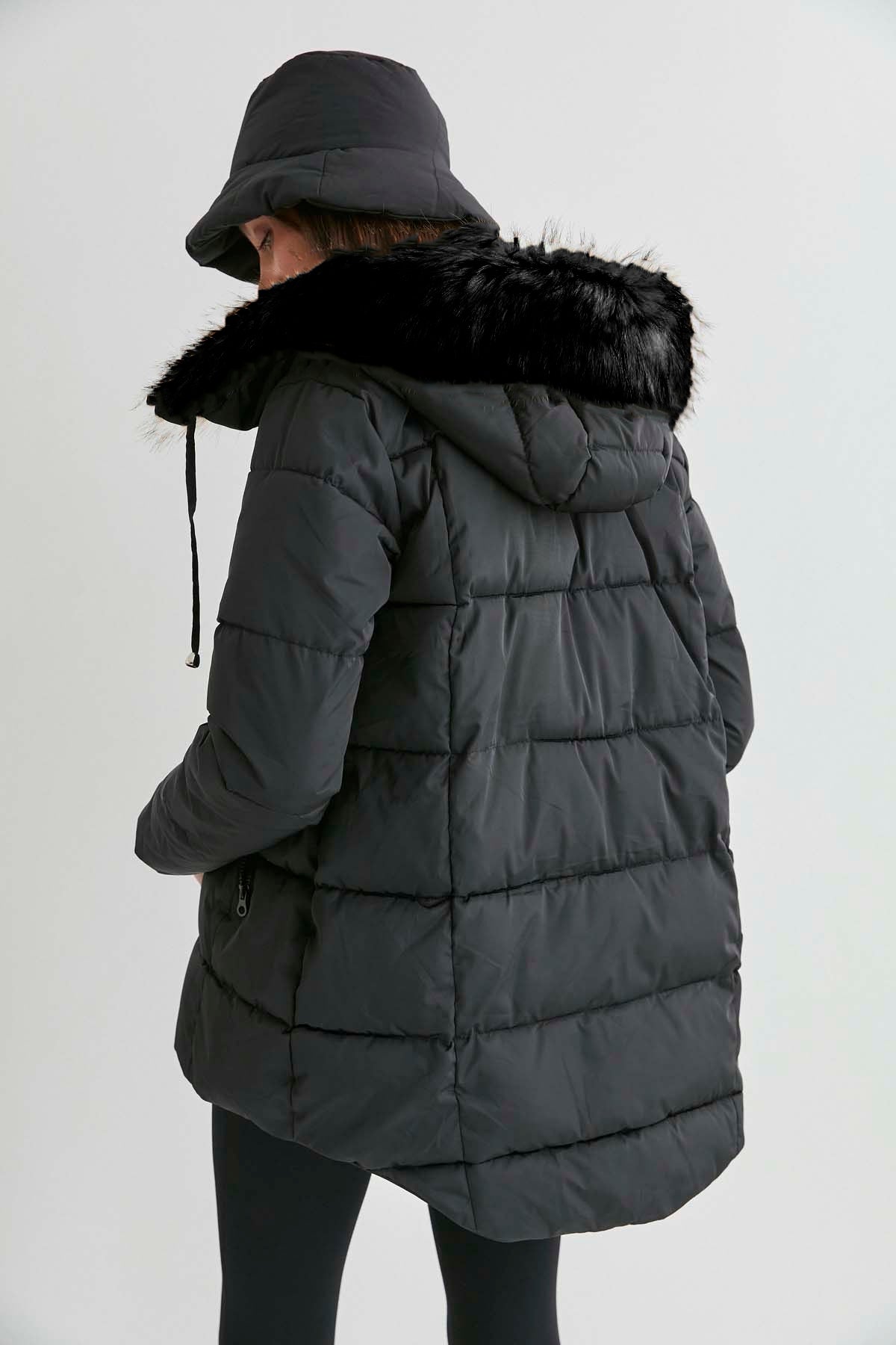 JACKET WITH PLUSH FUR HOODIE