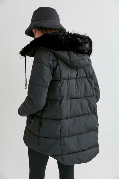 JACKET WITH PLUSH FUR HOODIE