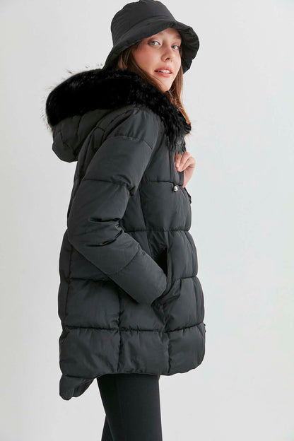 JACKET WITH PLUSH FUR HOODIE