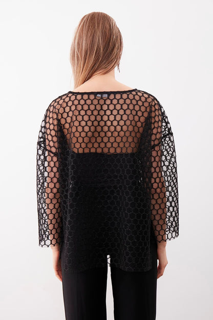 HONEYCOMB TRANSPARENT BLOUSE