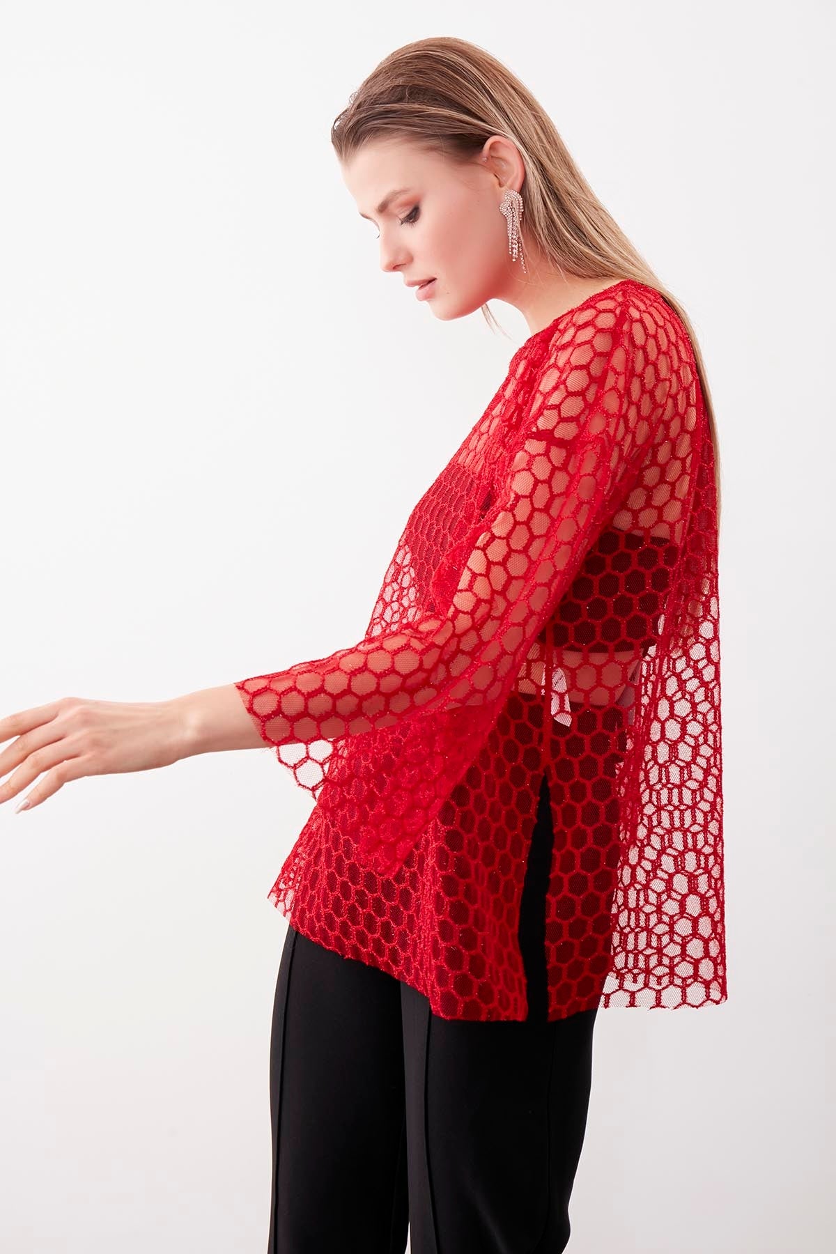 HONEYCOMB TRANSPARENT BLOUSE