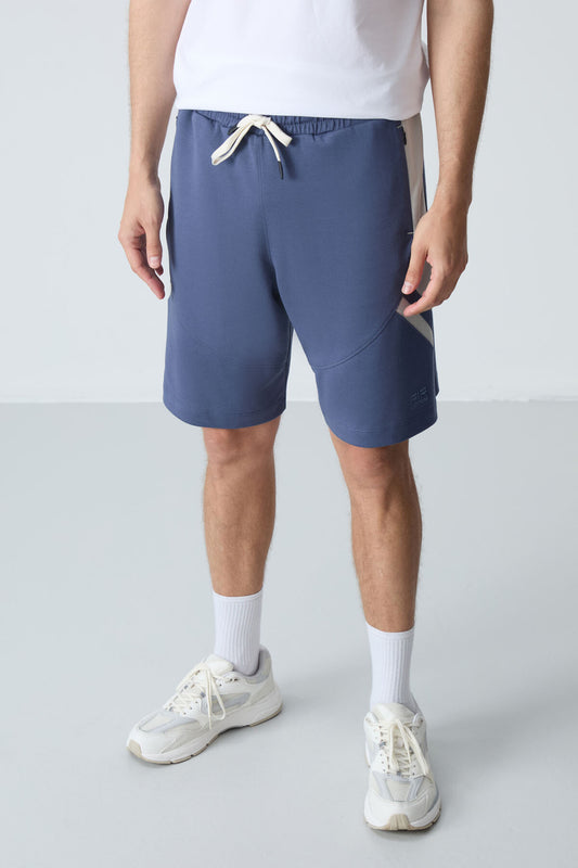 Petrol Cotton Thick Soft Textured Standard Fit Basic Men's Shorts - 81281