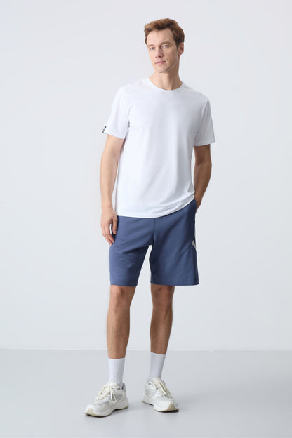 Petrol Cotton Thick Soft Textured Standard Fit Basic Men's Shorts - 81281