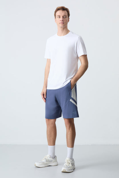 Petrol Cotton Thick Soft Textured Standard Fit Basic Men's Shorts - 81281