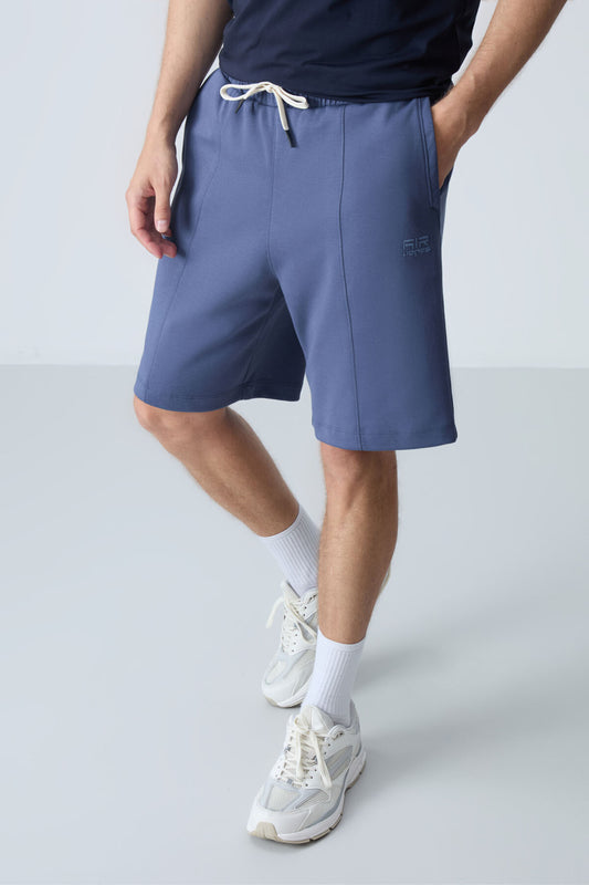 Petrol Cotton Thick Soft Textured Standard Fit Basic Men's Shorts - 81277