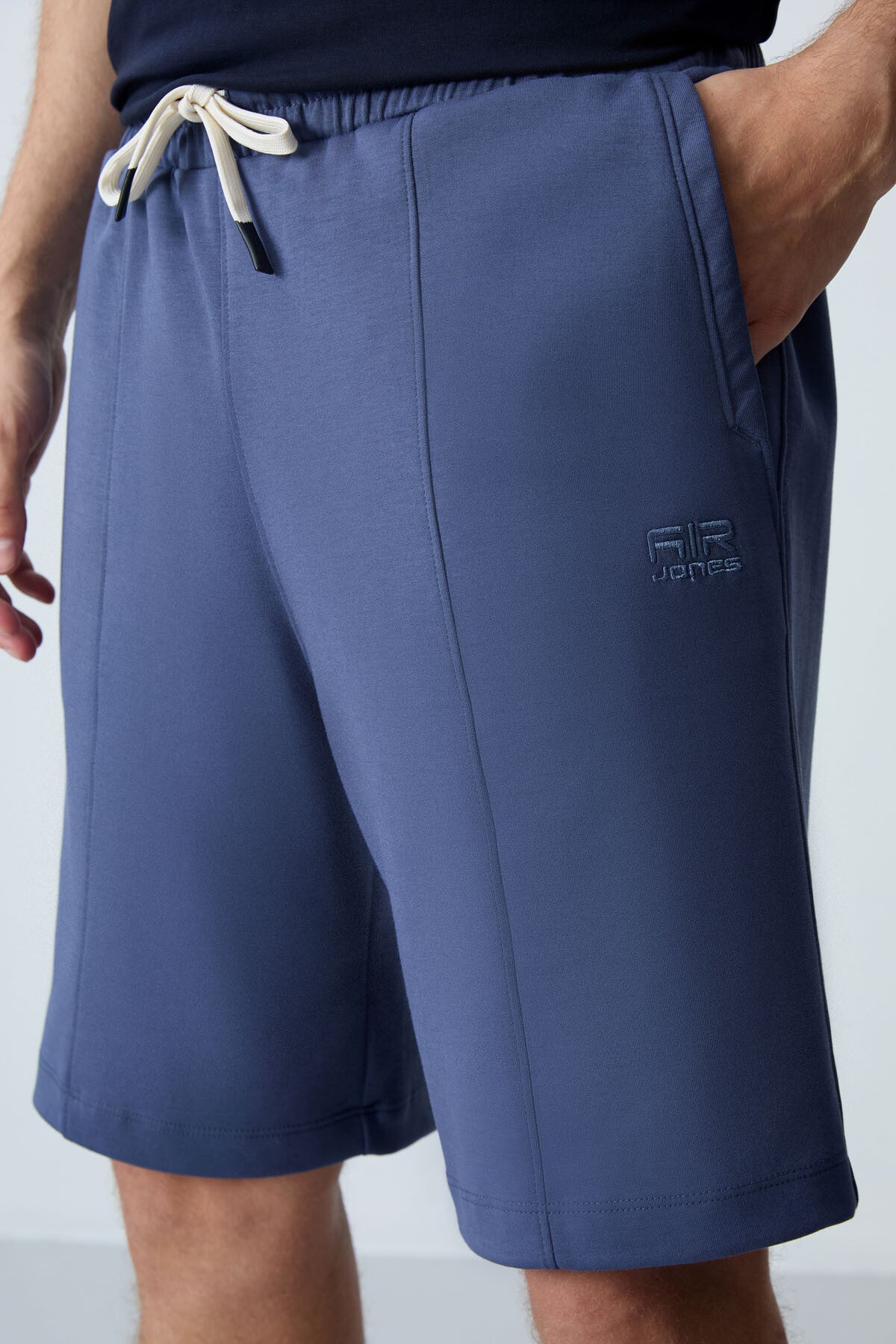 Petrol Cotton Thick Soft Textured Standard Fit Basic Men's Shorts - 81277