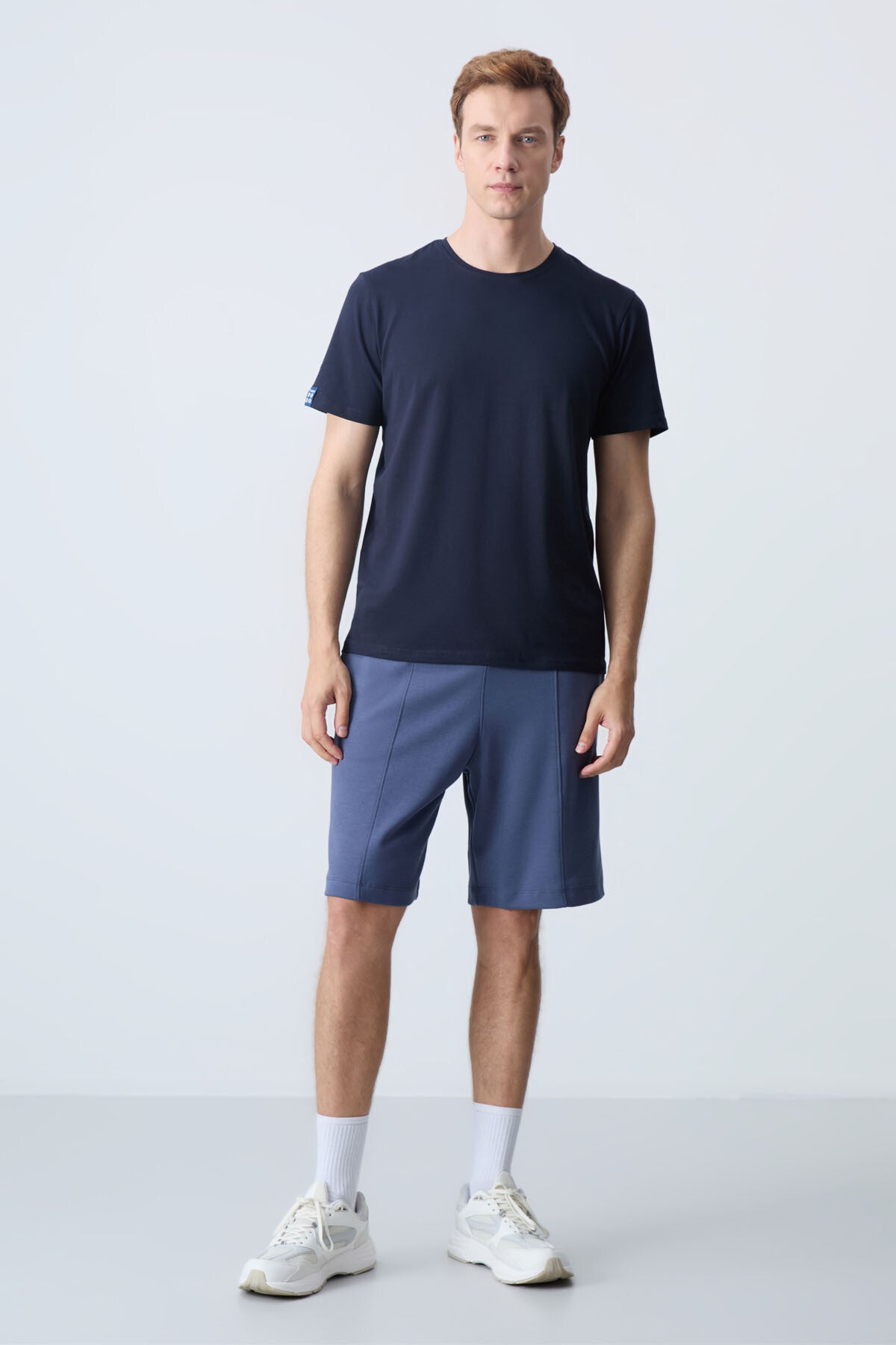 Petrol Cotton Thick Soft Textured Standard Fit Basic Men's Shorts - 81277