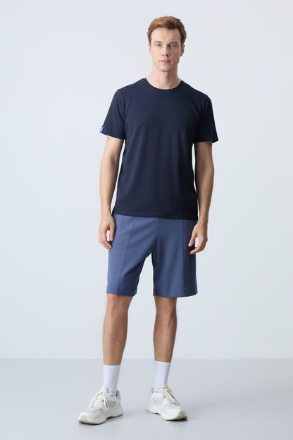 Petrol Cotton Thick Soft Textured Standard Fit Basic Men's Shorts - 81277