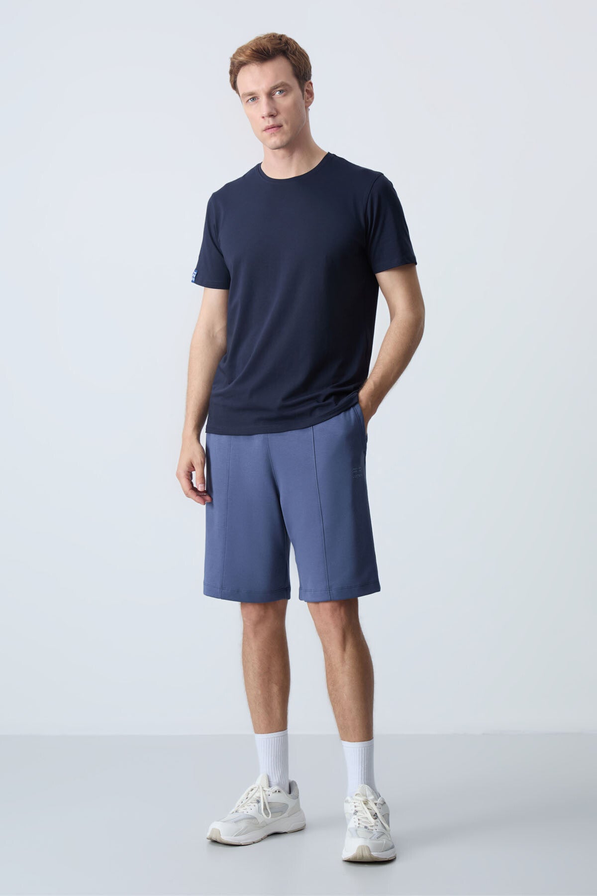 Petrol Cotton Thick Soft Textured Standard Fit Basic Men's Shorts - 81277
