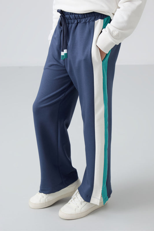 Petrol Detailed Pocket Wide Leg Girls' Tracksuit Bottom - 75141