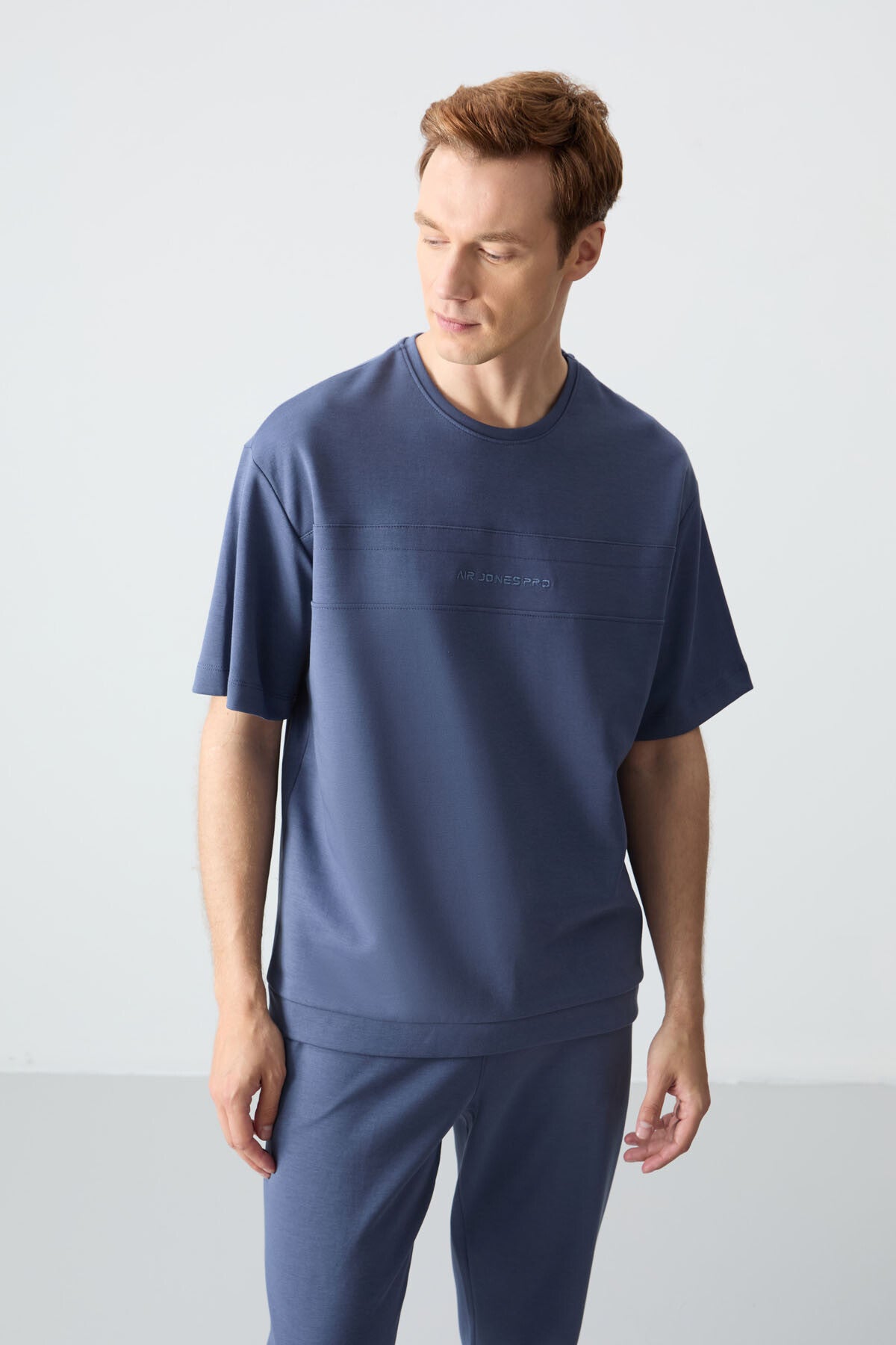Cotton Blend Thick Soft Textured Oversize Fit Basic Men's Tracksuit Set - 85261