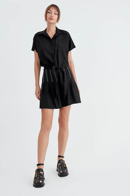 PLEATED MINI-SKIRT