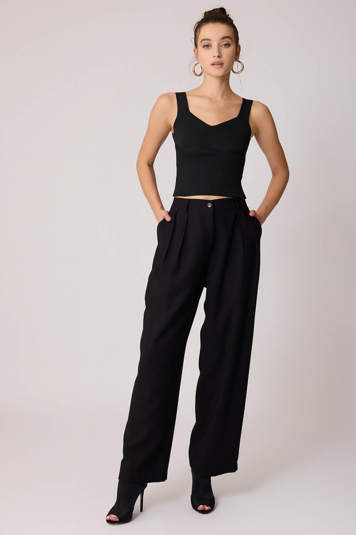 PLEATED PALAZZO TROUSERS