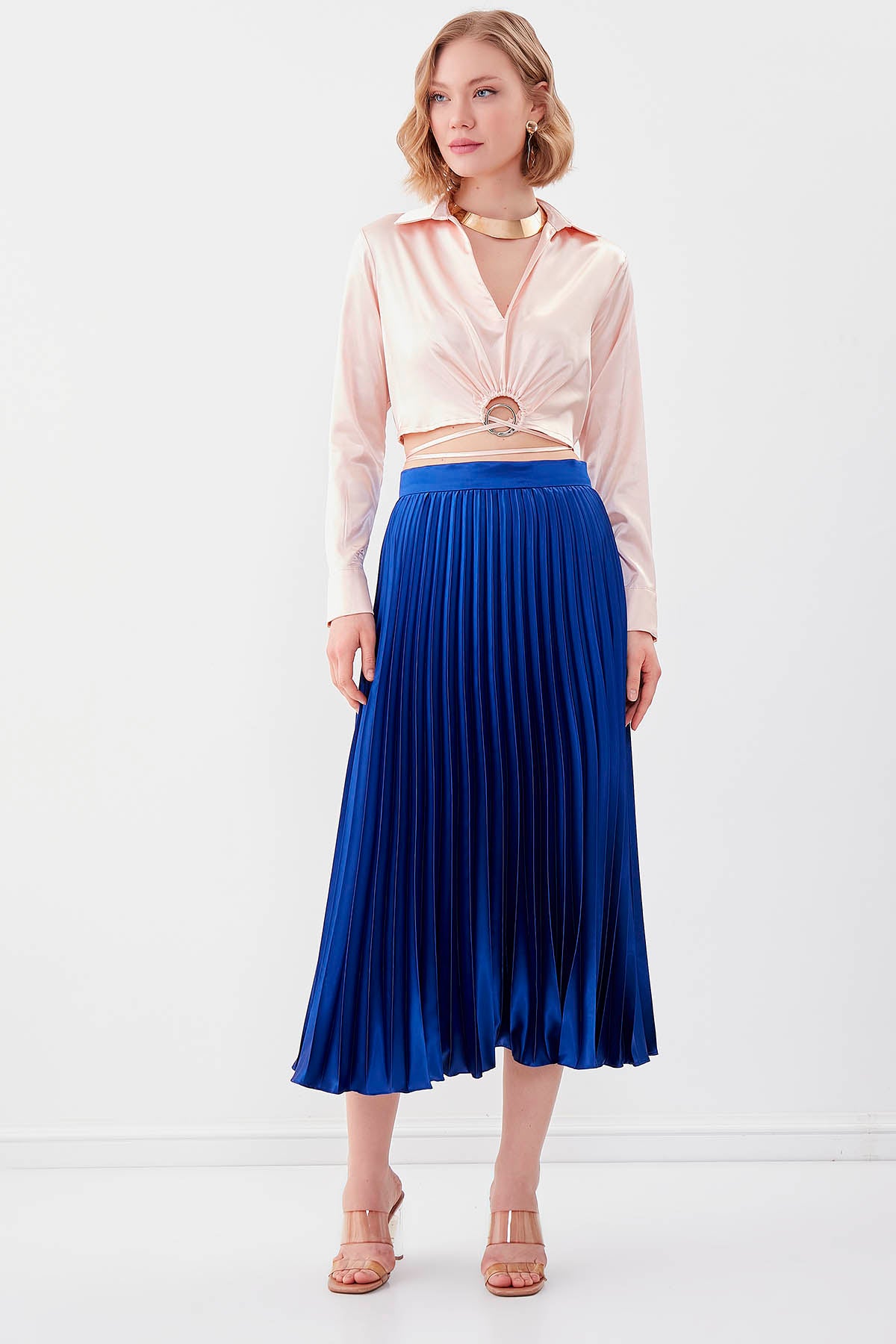MIDI HEIGHT SATEN SKIRT