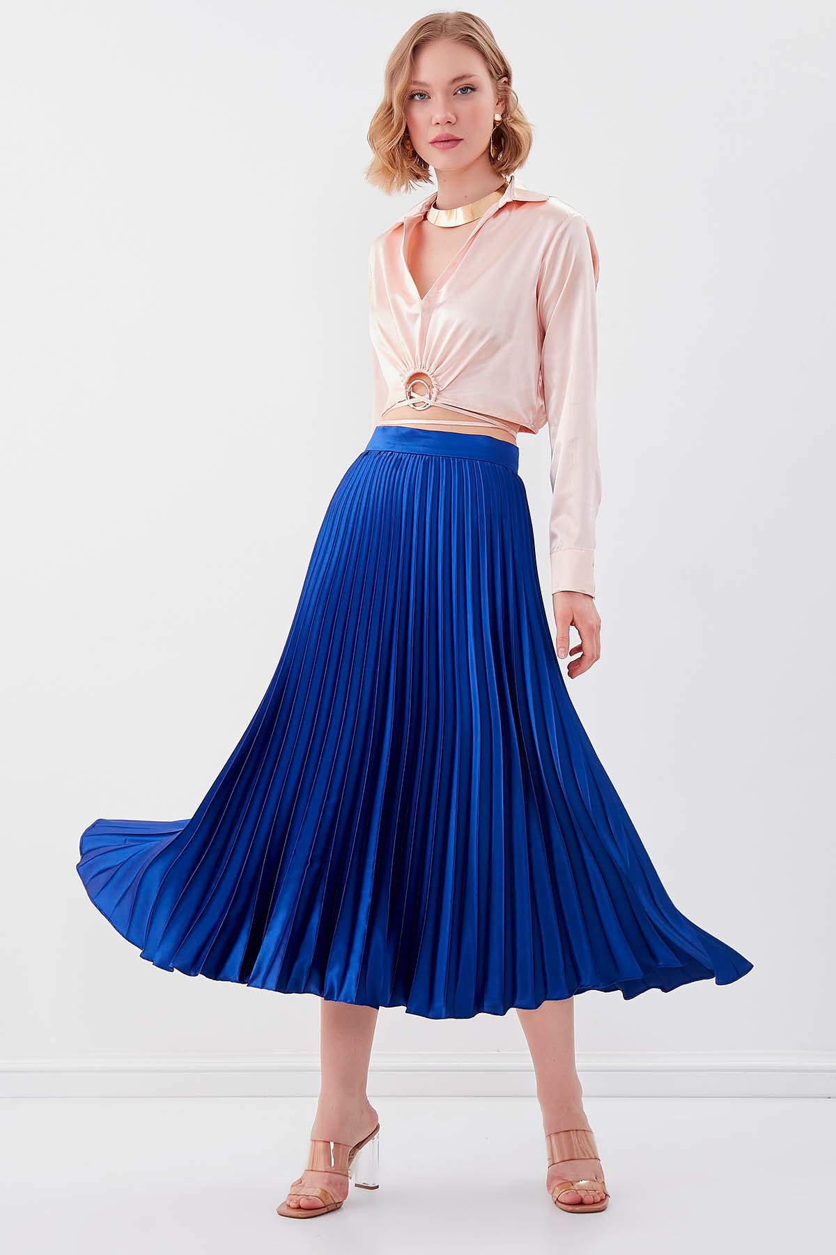 MIDI HEIGHT SATEN SKIRT