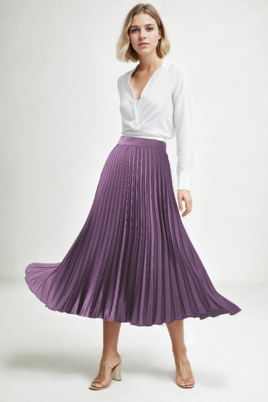 MIDI HEIGHT SATEN SKIRT
