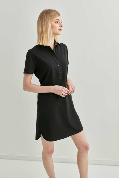 POLO COLLAR SHORT SLEEVE DRESS