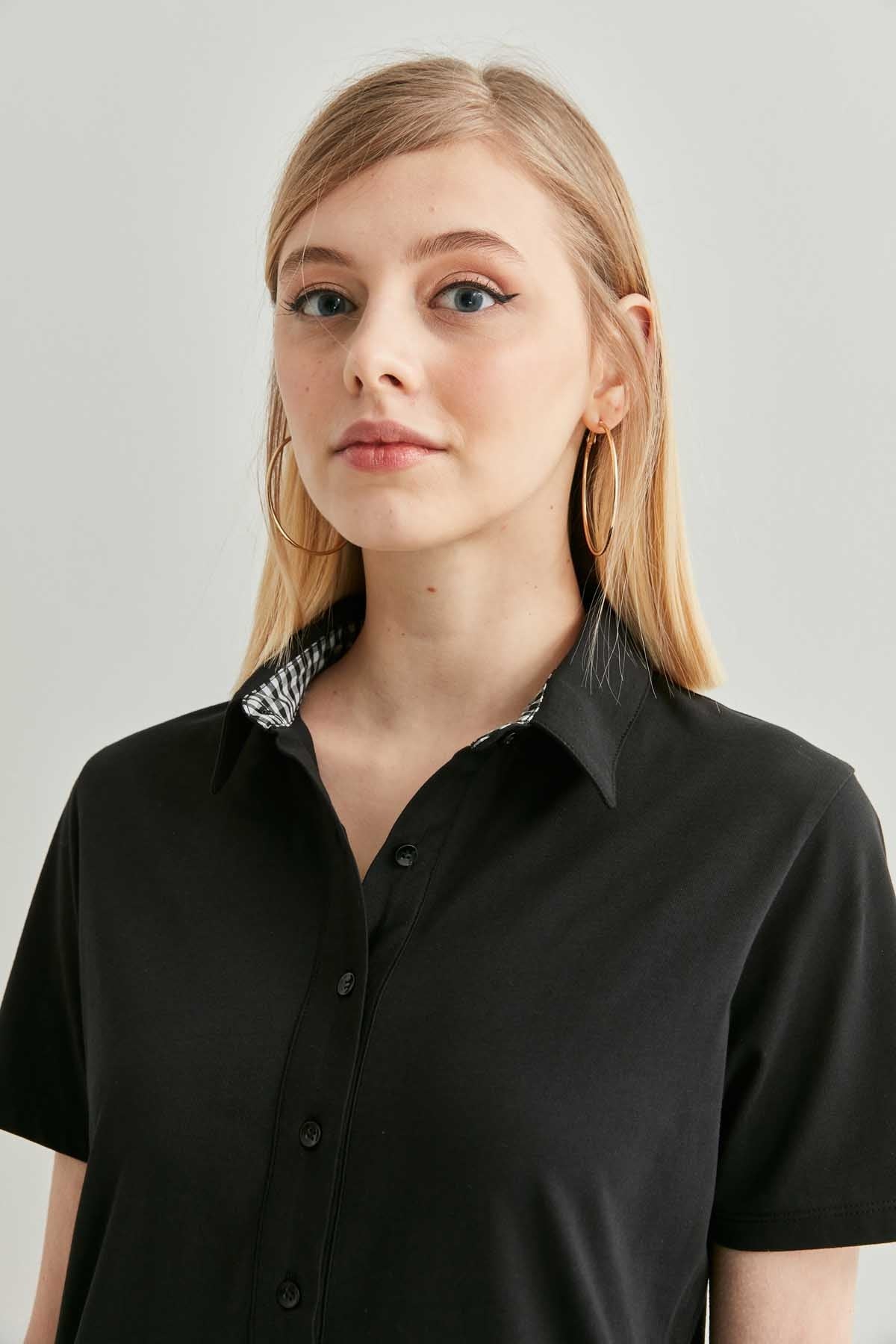 POLO COLLAR SHORT SLEEVE DRESS