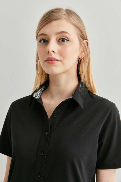 POLO COLLAR SHORT SLEEVE DRESS