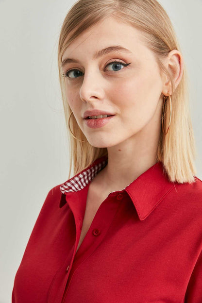 POLO COLLAR SHORT SLEEVE DRESS