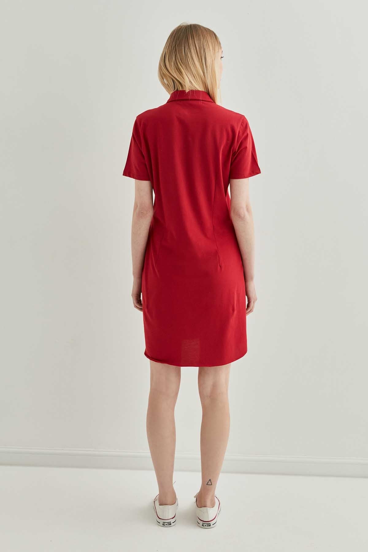 POLO COLLAR SHORT SLEEVE DRESS