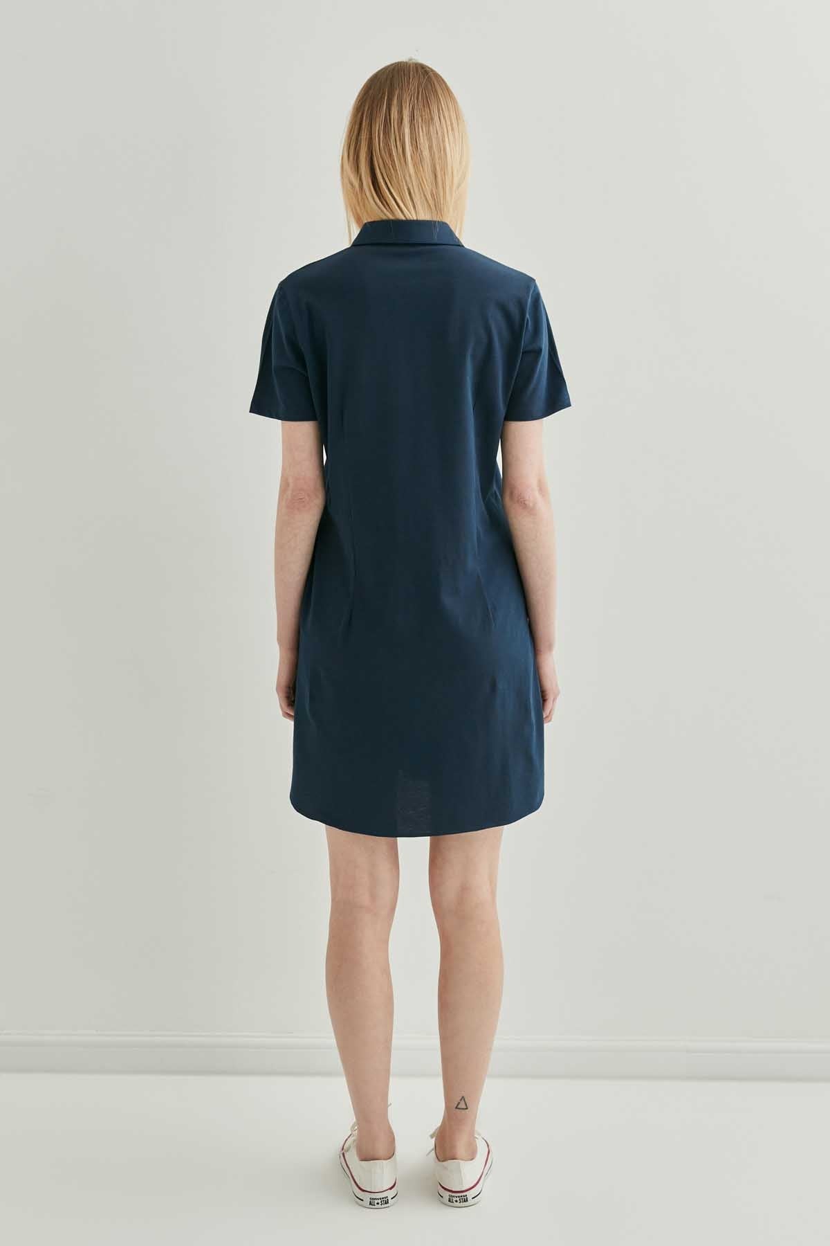POLO COLLAR SHORT SLEEVE DRESS