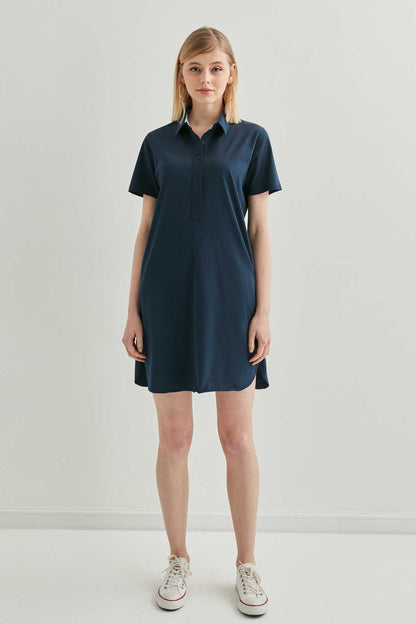 POLO COLLAR SHORT SLEEVE DRESS