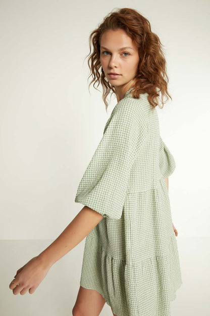 CHECKERED PATTERNED CLOTH DRESS