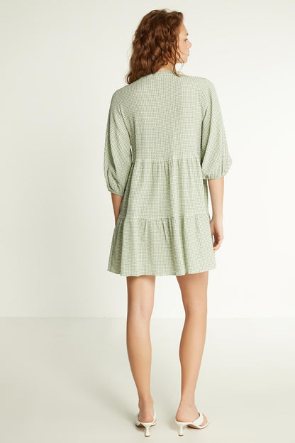 CHECKERED PATTERNED CLOTH DRESS