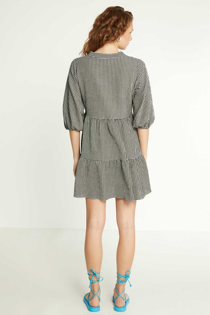 CHECKERED PATTERNED CLOTH DRESS