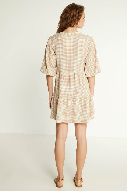 CHECKERED PATTERNED CLOTH DRESS