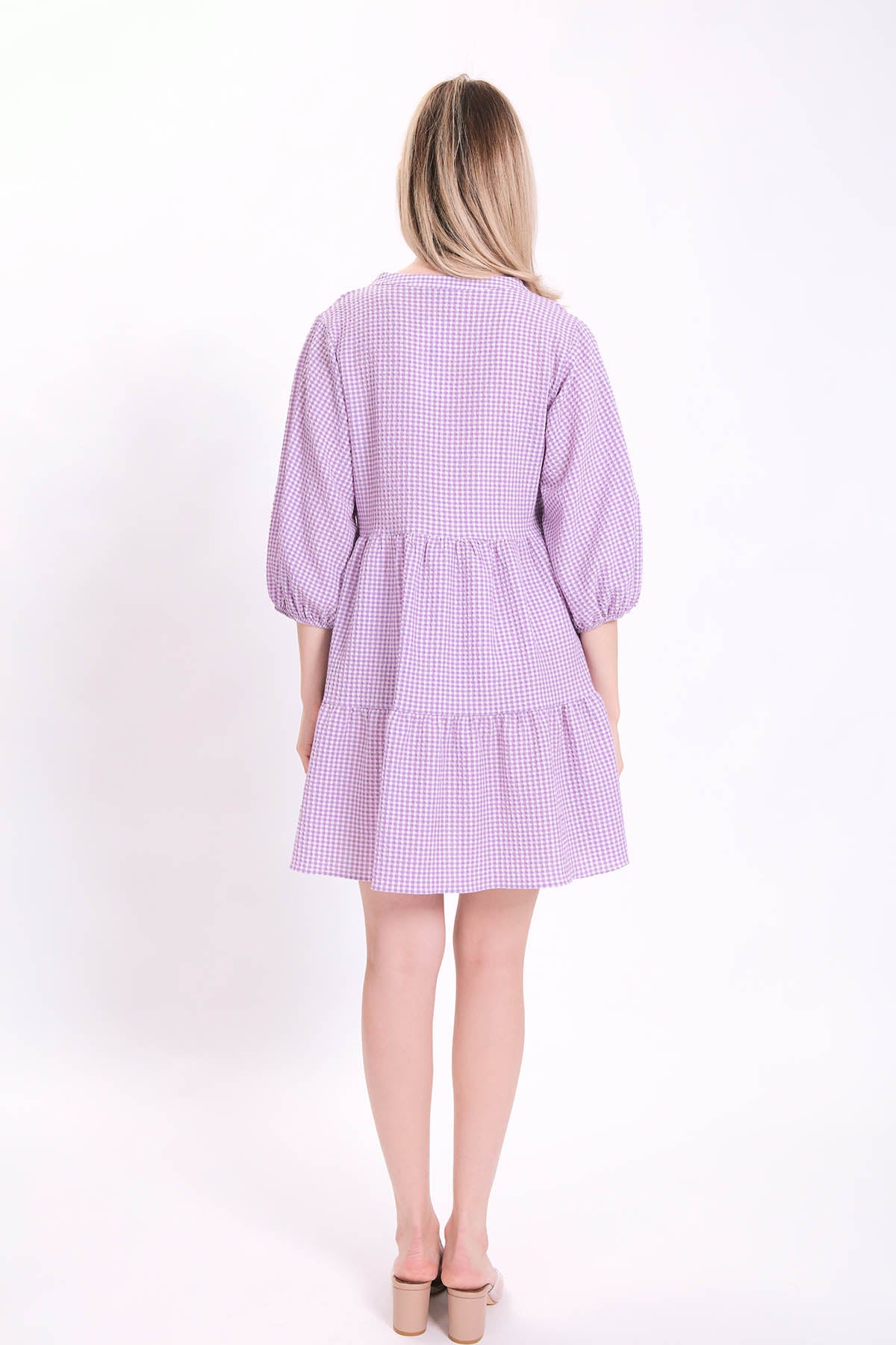 CHECKERED PATTERNED CLOTH DRESS